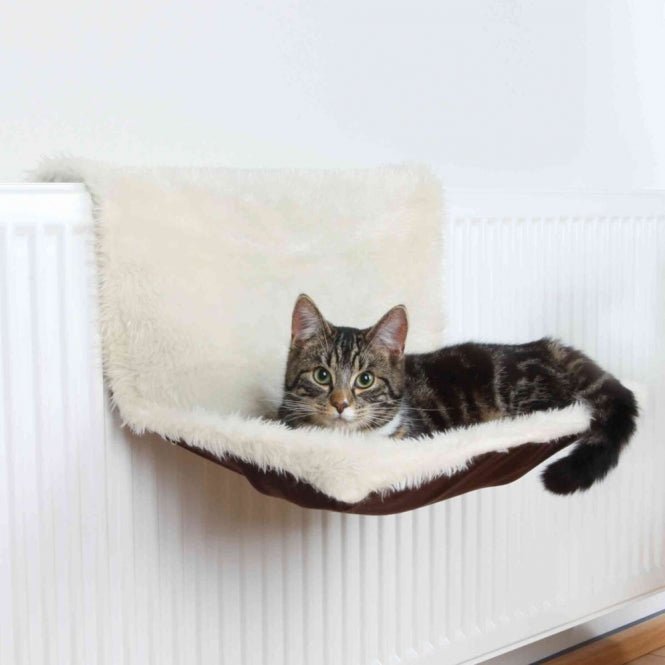 Trixie Liegemulde für Heizkörper - Langhaarplüsch creme/braun - Heim & Tiermarkt