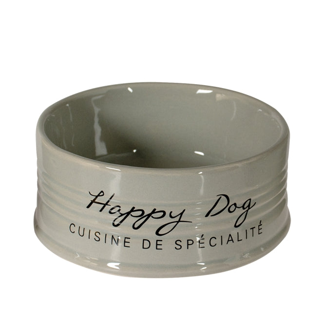 Duvoplus Futternapf Stone Happy Dog - grau - 520ml - Ø14,5cm - Heim & Tiermarkt
