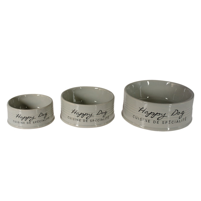 Duvoplus Futternapf Stone Happy Dog - grau - 1000ml - Ø18,5cm - Heim & Tiermarkt