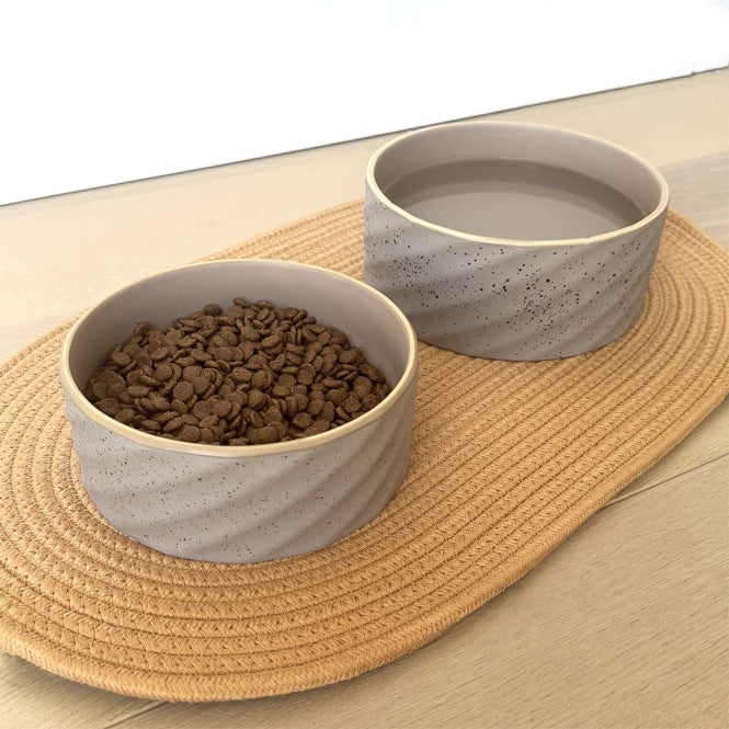 Duvoplus Keramiknapf Stone Wavy Dune - 800ml - 16x16x6cm - Heim & Tiermarkt