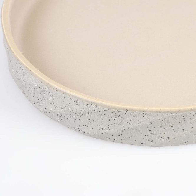 Duvoplus flacher Keramiknapf Stone Wavy Dune - 260ml - 14,5x14,5x3cm - Heim & Tiermarkt