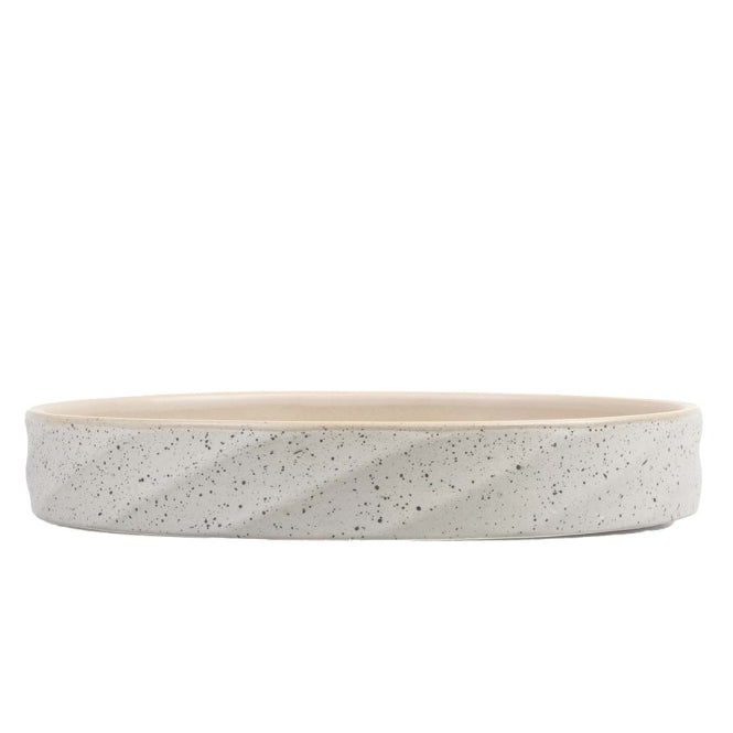 Duvoplus flacher Keramiknapf Stone Wavy Dune - 260ml - 14,5x14,5x3cm - Heim & Tiermarkt