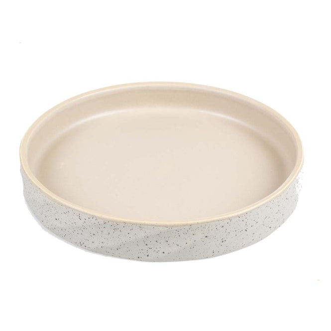 Duvoplus flacher Keramiknapf Stone Wavy Dune - 600ml - 21x21x3cm - Heim & Tiermarkt