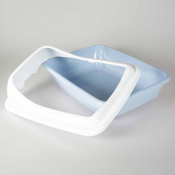Duvoplus Katzentoilette Birba mit Rand - Azzuro - L - 56 x 39 x 21,5cm - Heim & Tiermarkt