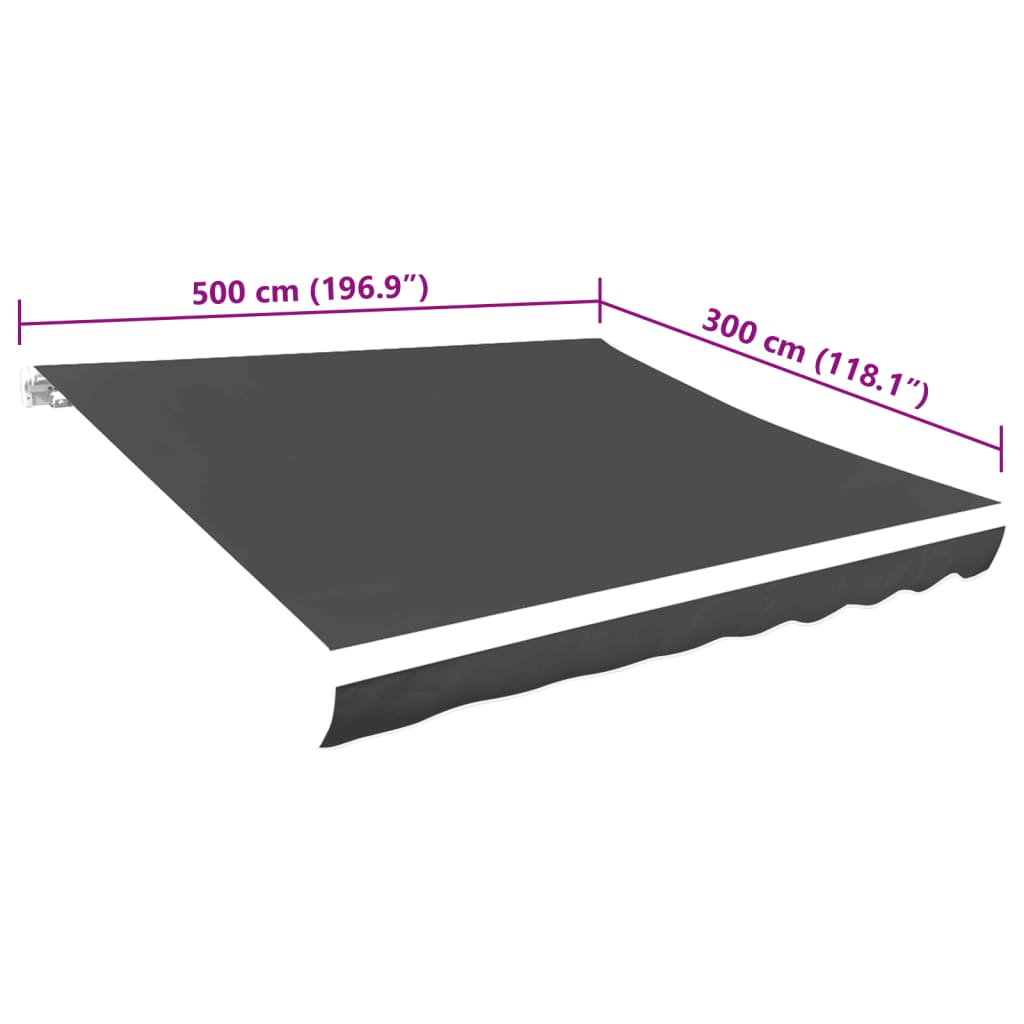 Ersatzstoff für Markise Grau 500x300 cm Polyester – Bild 5
