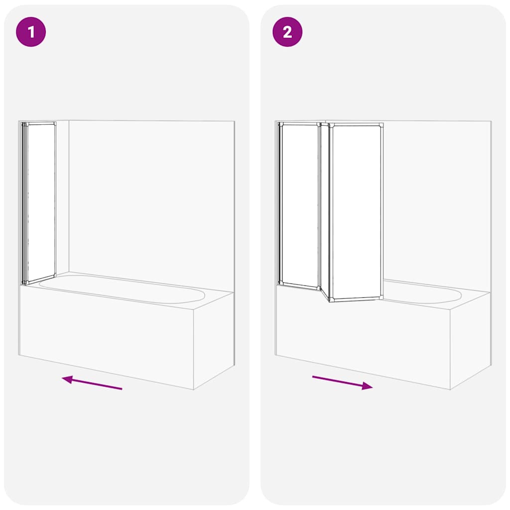 Duschwand 141 x 132 cm 3 Paneele Faltbar – Bild 12