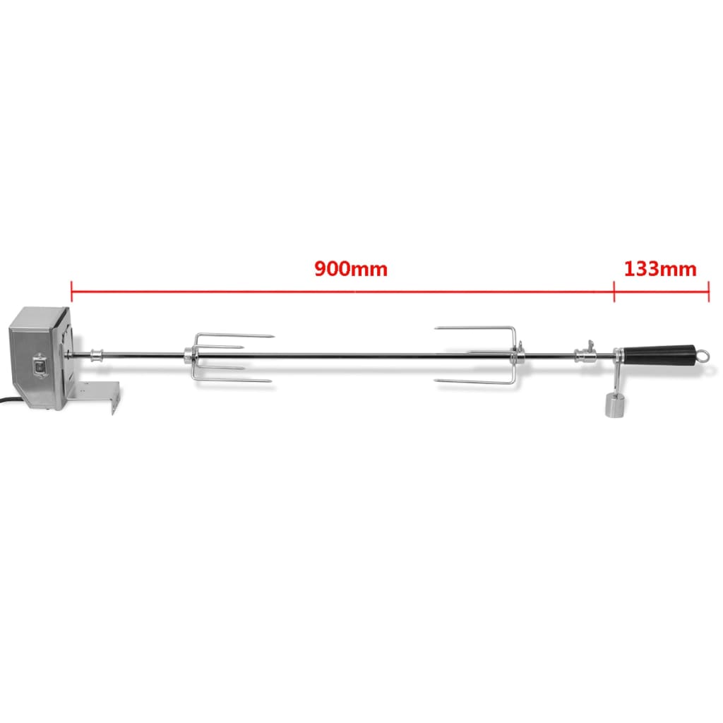 BBQ Rotisserie-Drehspieß mit professionellem Motor Stahl 900 mm – Bild 7