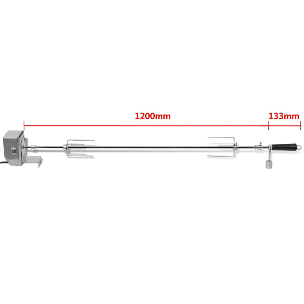 Grill Rotisseriespieß mit professionellem Motor Stahl 1200 mm – Bild 7