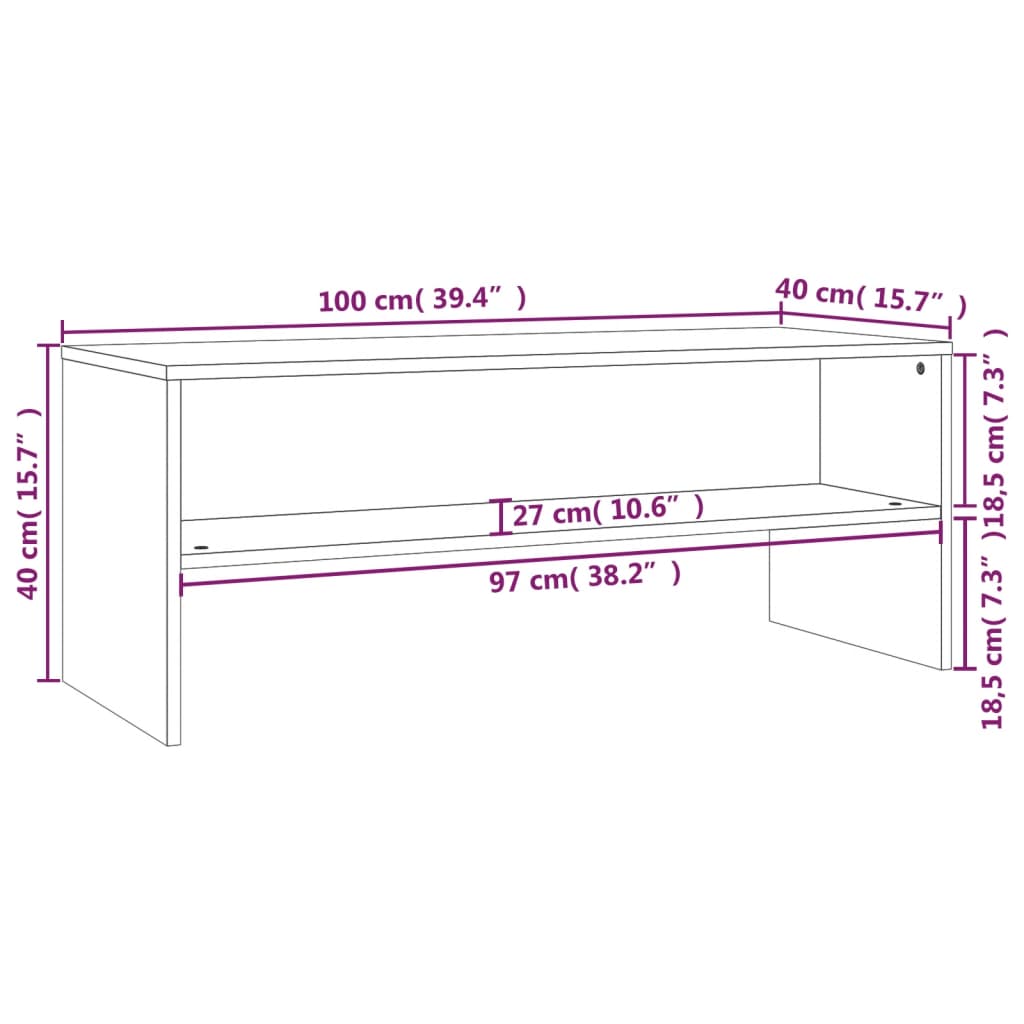 TV-Schrank Sonoma-Eiche 100x40x40 cm Holzwerkstoff – Bild 6