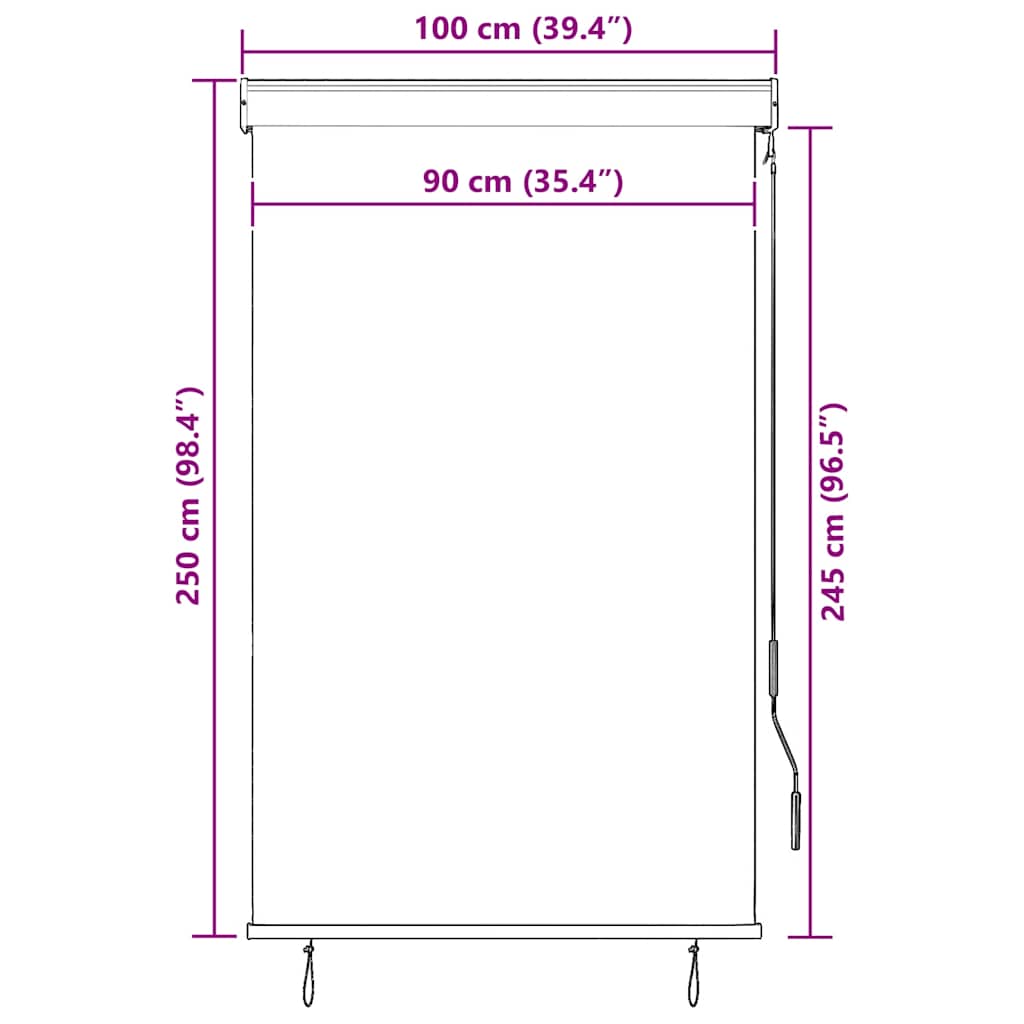 Außenrollo 100 x 250 cm Anthrazit – Bild 9
