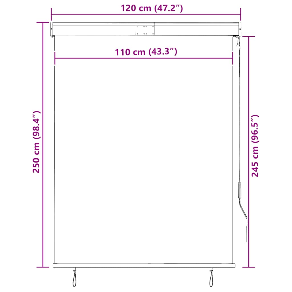 Außenrollo 120 x 250 cm Anthrazit – Bild 10