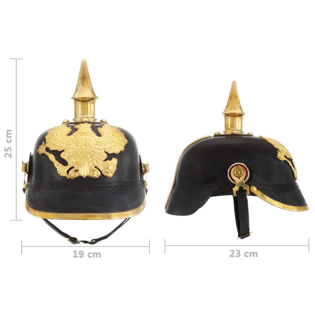 Preußische Pickelhaube Antik Replik für LARP Schwarz Stahl – Bild 8