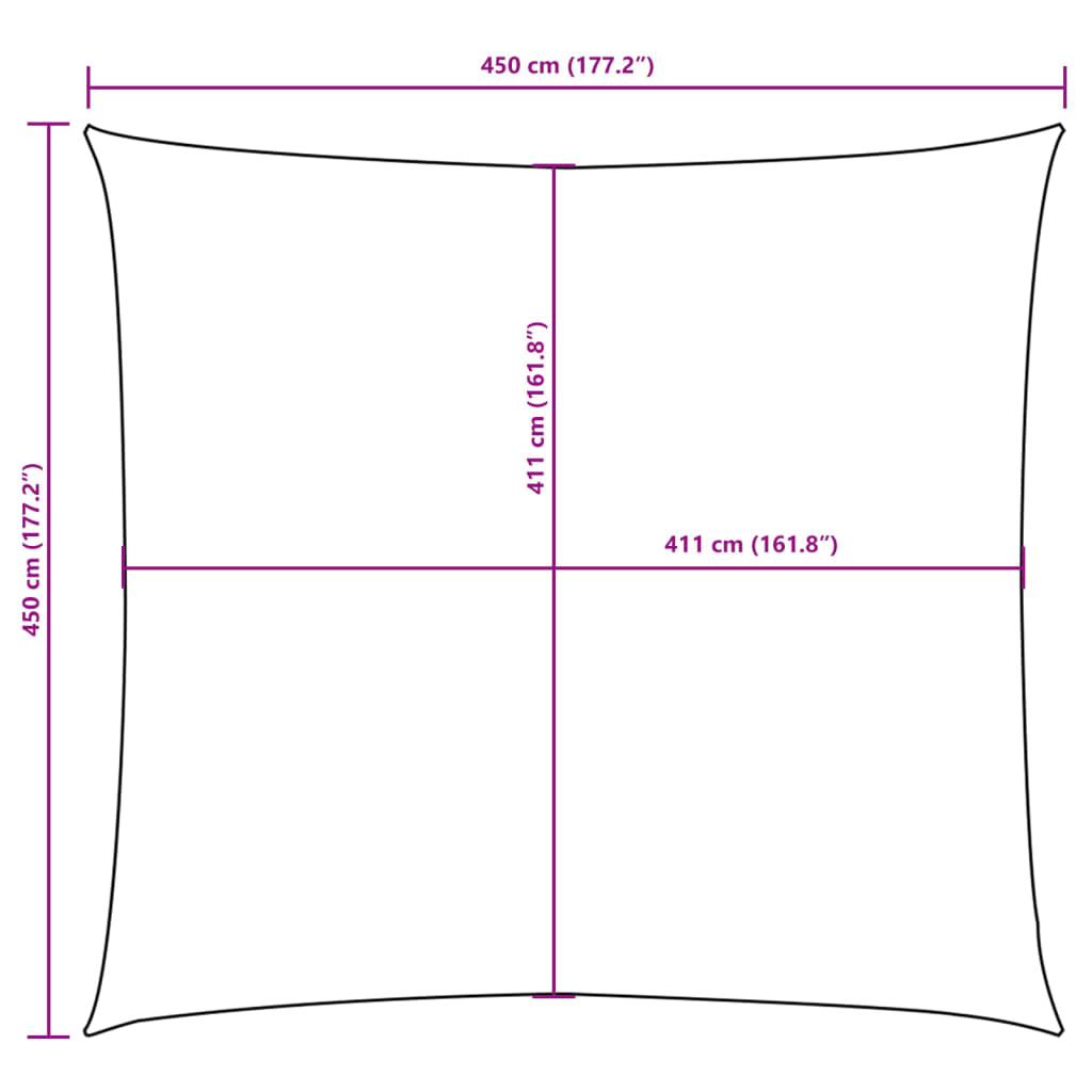 Sonnensegel Oxford-Gewebe Quadratisch 4,5x4,5 m Creme – Bild 10