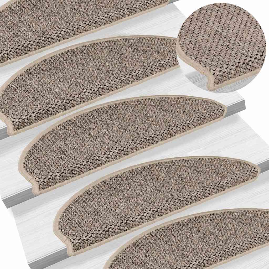 Treppenmatten Selbstklebend Sisal 15 Stk. 65x21x4cm Dunkelbeige – Bild 6