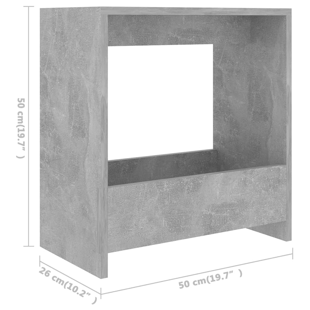 Beistelltisch Betongrau 50x26x50 cm Holzwerkstoff – Bild 6