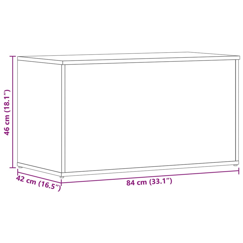 Aufbewahrungstruhe Sonoma-Eiche 84x42x46 cm Holzwerkstoff – Bild 11