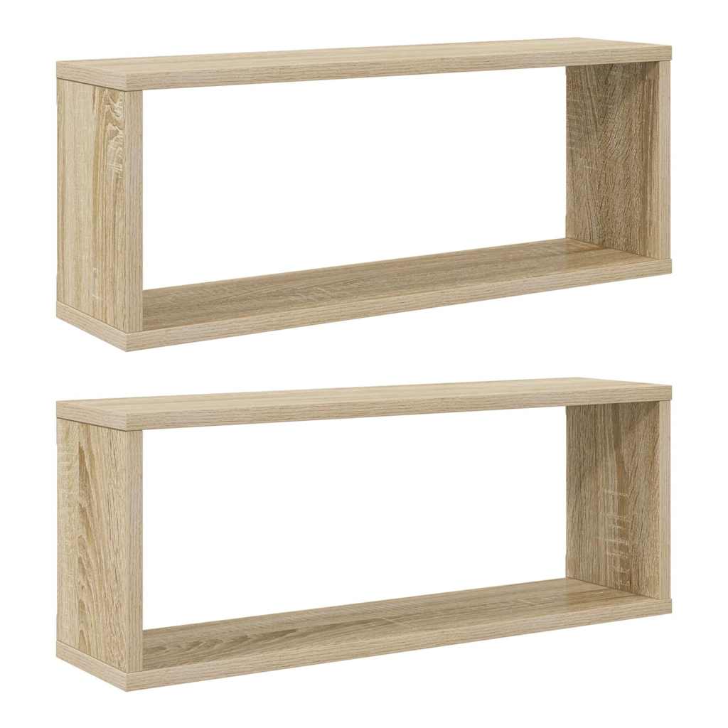 Würfelregale 2 Stk. Sonoma-Eiche 60x15x23 cm Holzwerkstoff – Bild 2