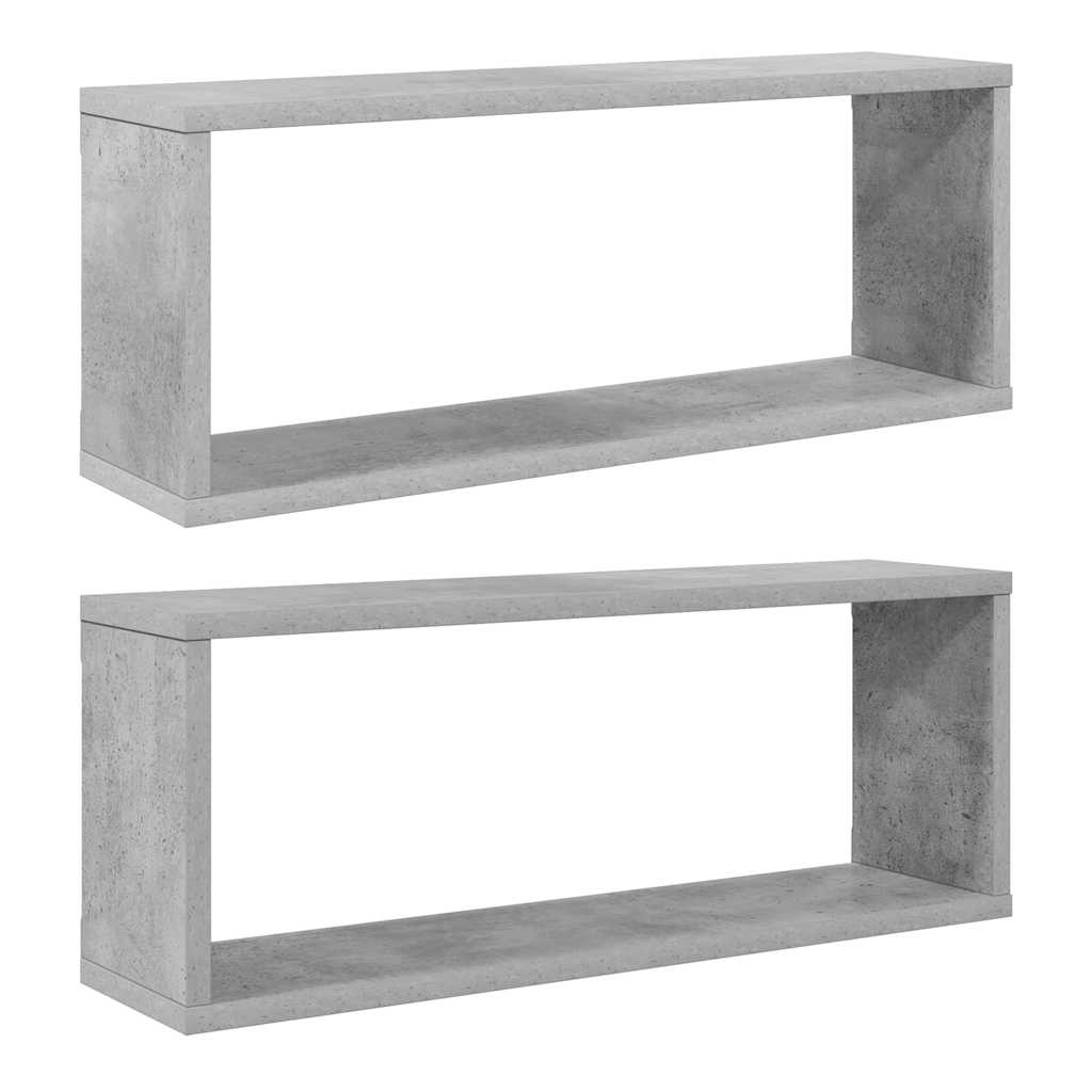 Würfelregale 2 Stk. Betongrau 60x15x23 cm Holzwerkstoff – Bild 2