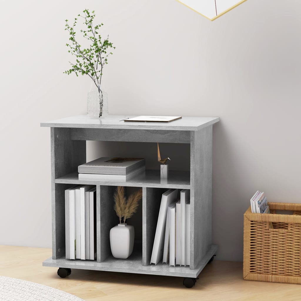 Rollschrank Betongrau 60x45x60 cm Holzwerkstoff – Bild 3