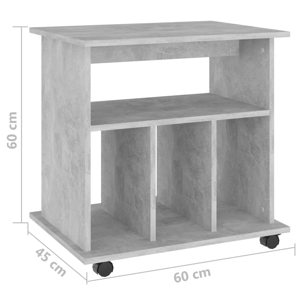 Rollschrank Betongrau 60x45x60 cm Holzwerkstoff – Bild 7