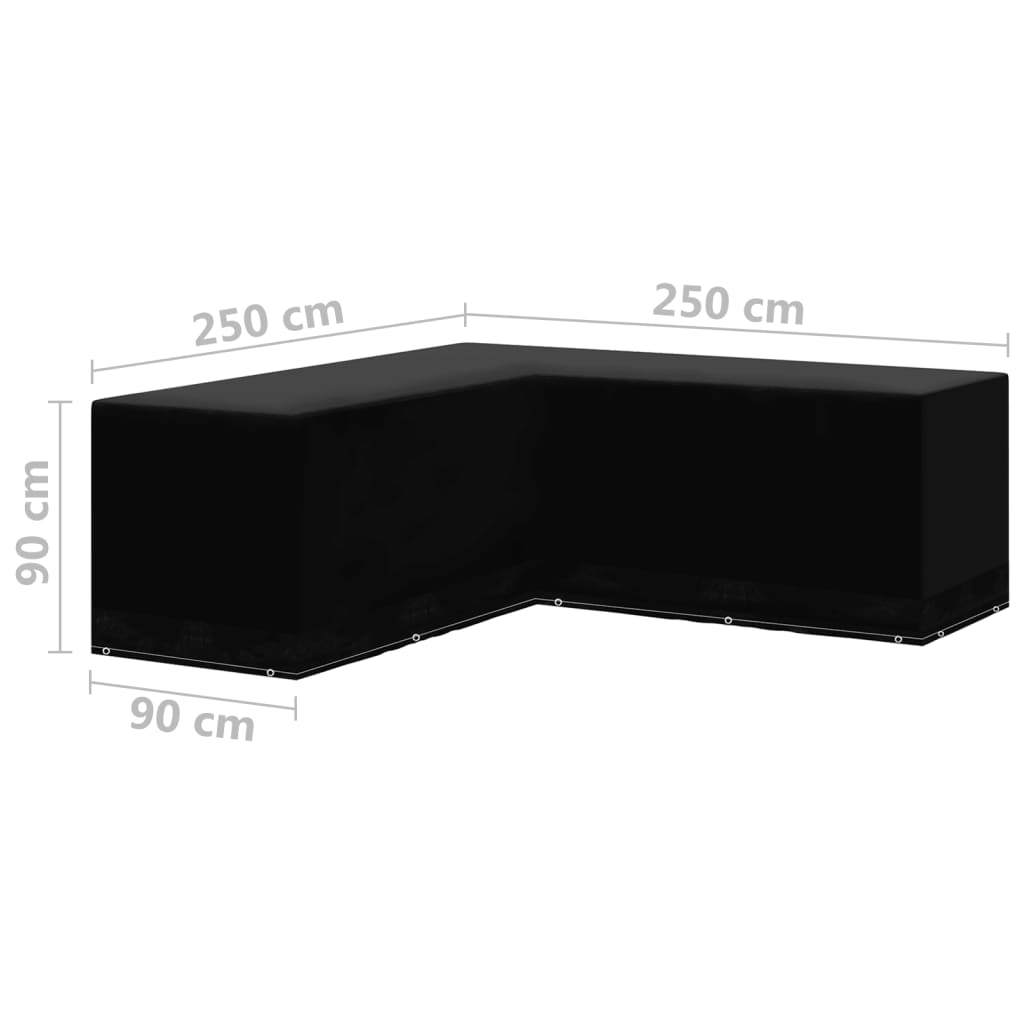 Gartenmöbel-Abdeckungen 2 Stk. L-Form 12 Ösen 250x250x90 cm – Bild 7