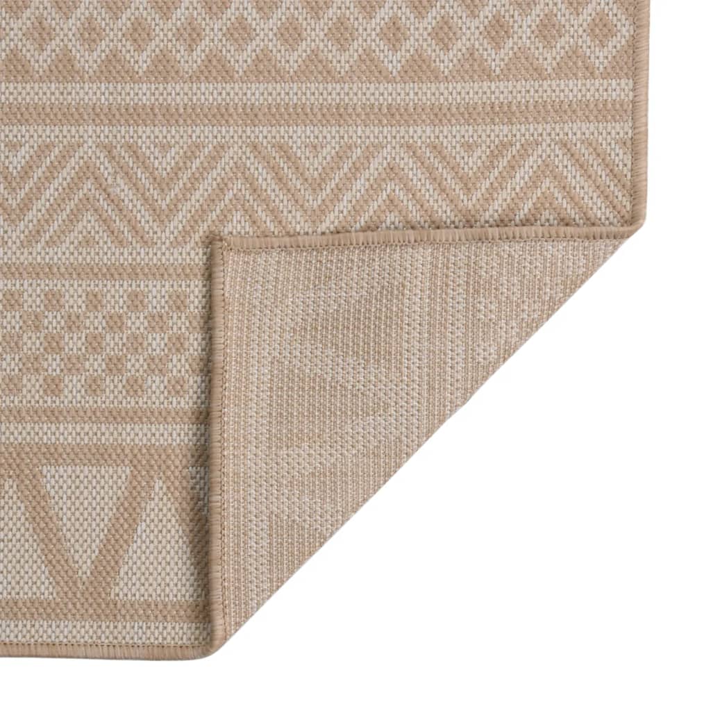 Outdoor-Teppich Flachgewebe 160x230 cm Braun Gestreift – Bild 2