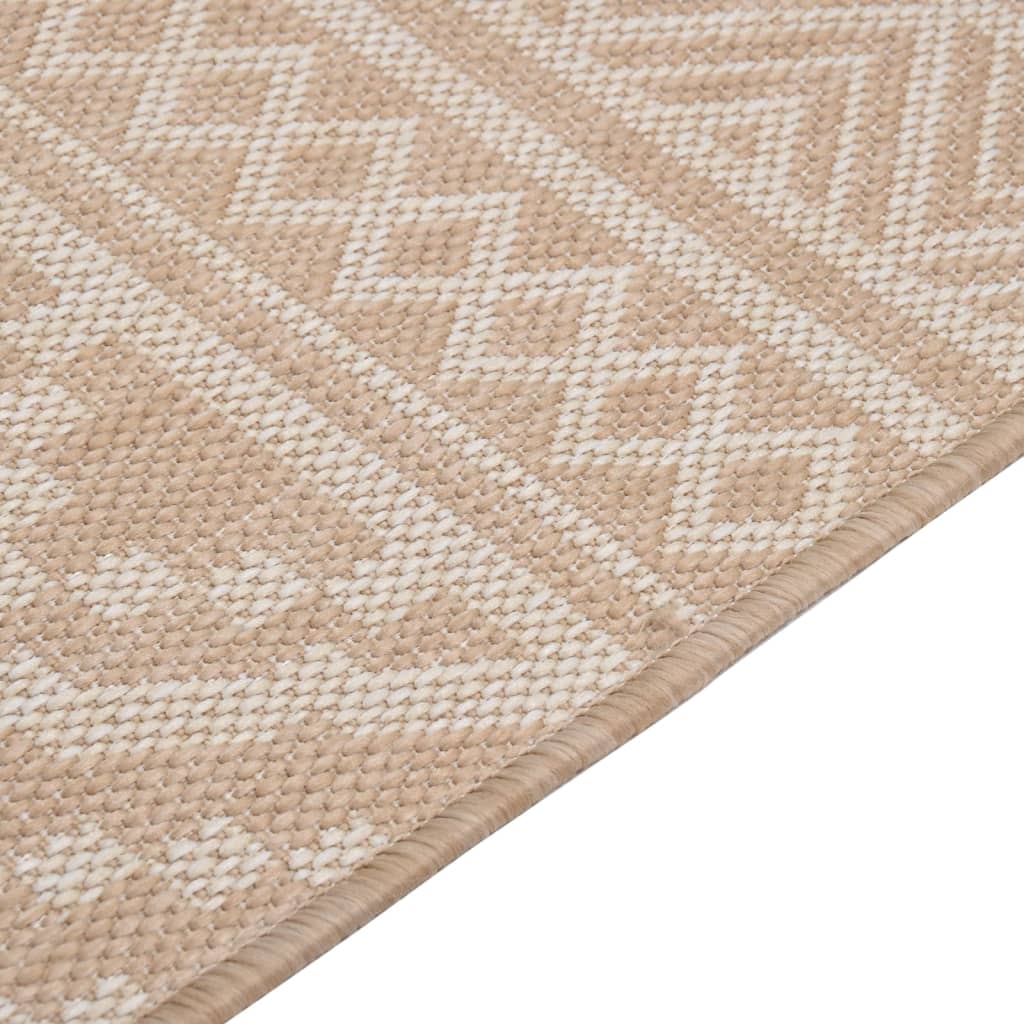 Outdoor-Teppich Flachgewebe 160x230 cm Braun Gestreift – Bild 4