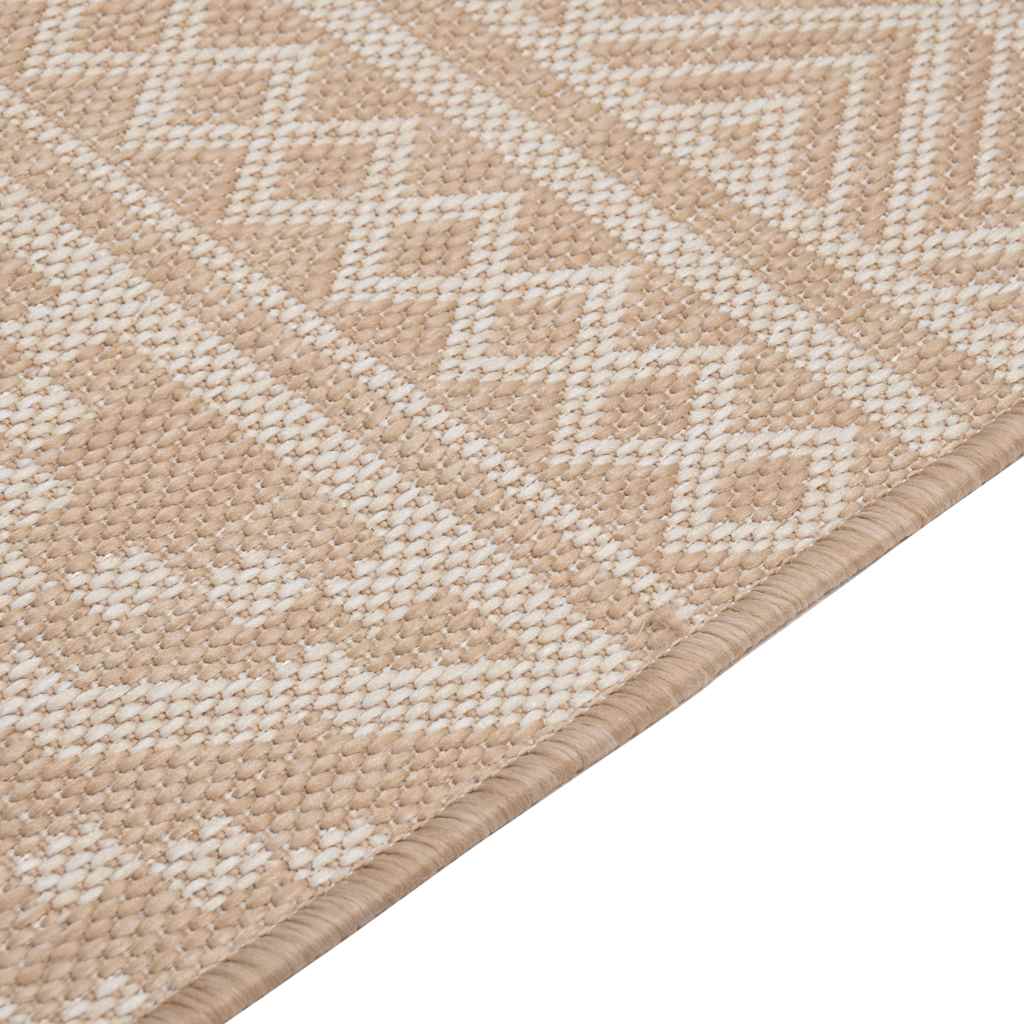 Outdoor-Teppich Flachgewebe 160x230 cm Braun Gestreift – Bild 4