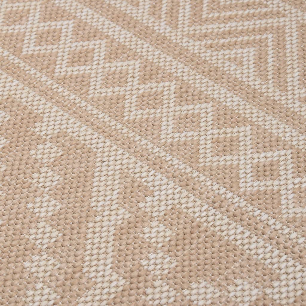 Outdoor-Teppich Flachgewebe 160x230 cm Braun Gestreift – Bild 5