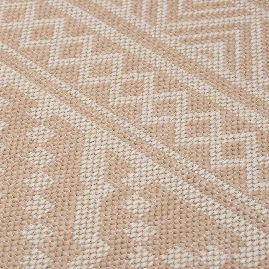 Outdoor-Teppich Flachgewebe 160x230 cm Braun Gestreift – Bild 5