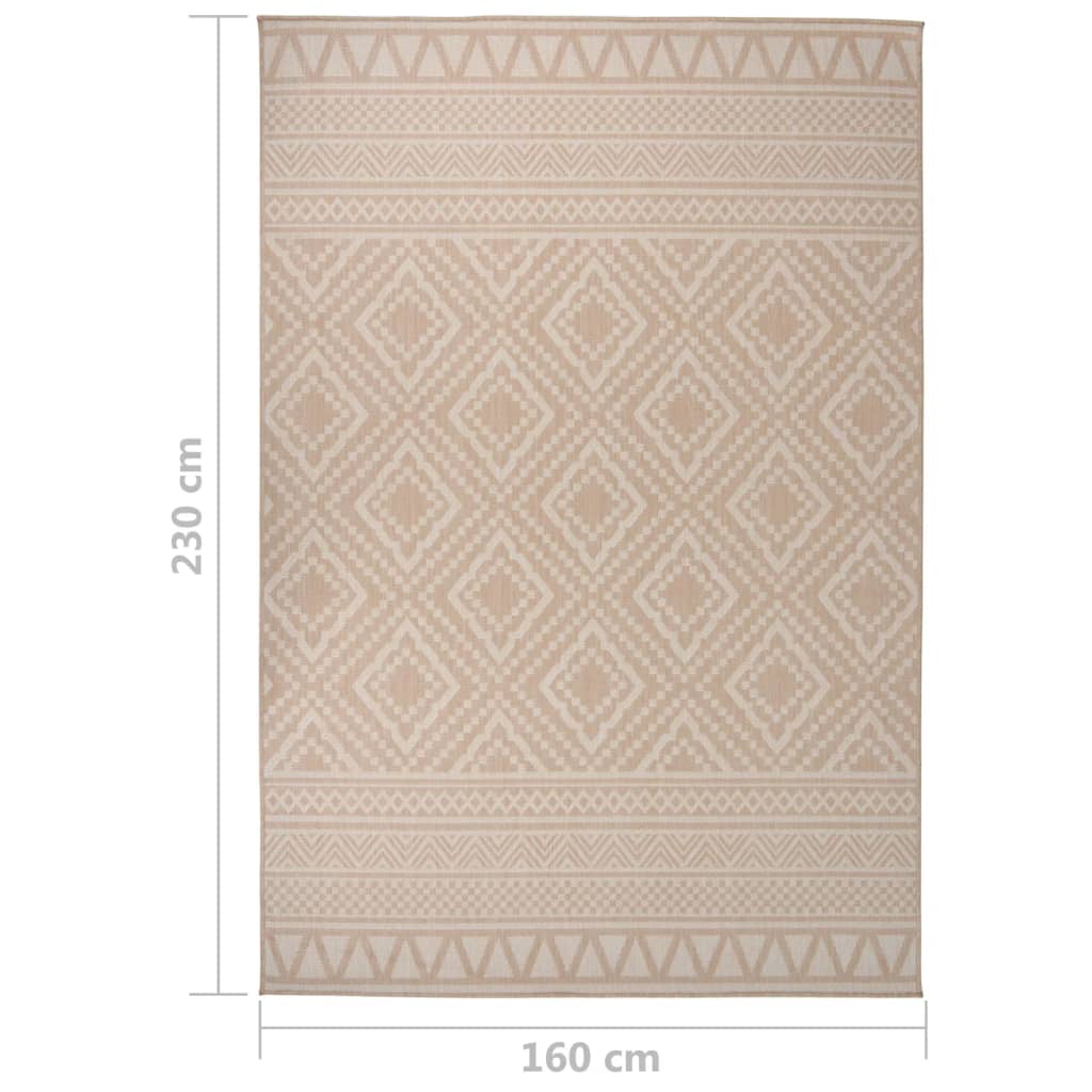 Outdoor-Teppich Flachgewebe 160x230 cm Braun Gestreift – Bild 6