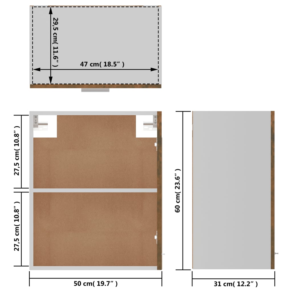 Hängeschrank Lyon Räuchereiche 50x31x60 cm Holzwerkstoff – Bild 10