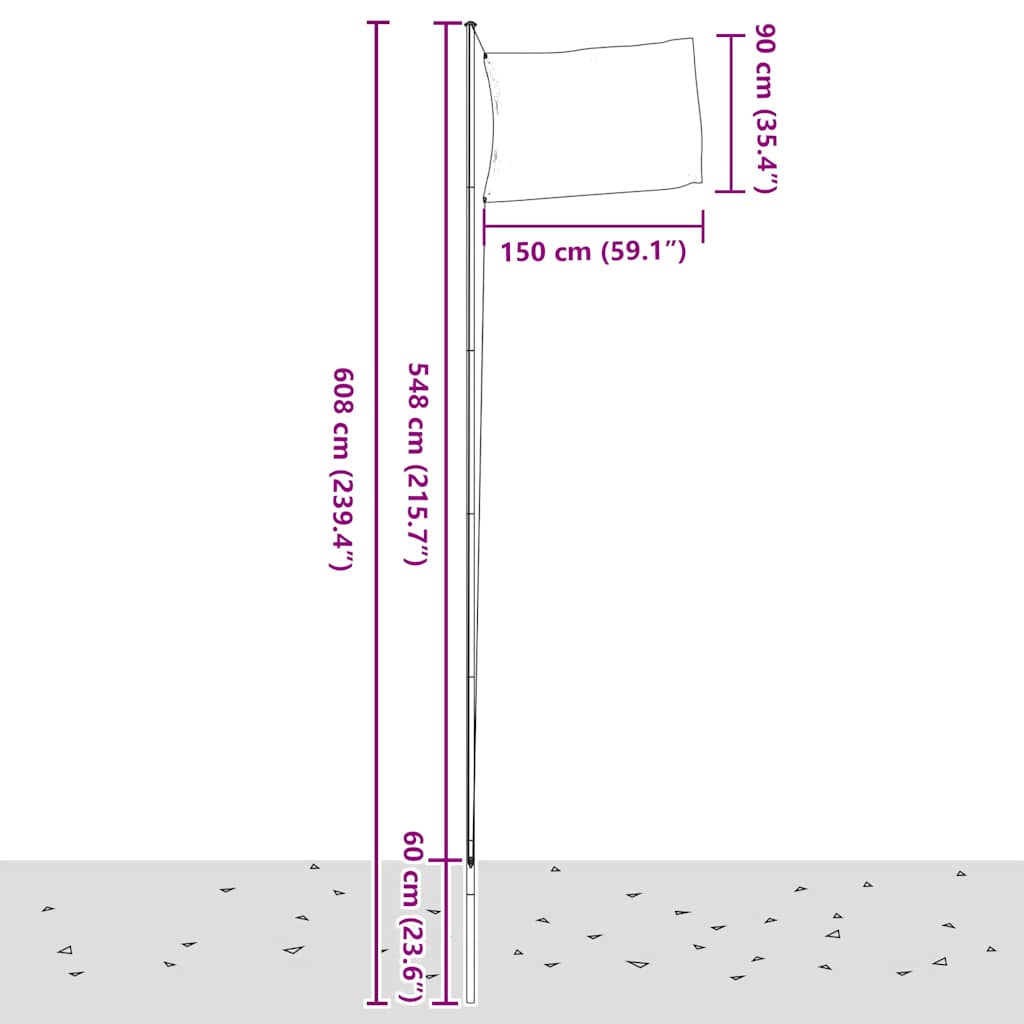 Flagge Spaniens mit Mast 6,08 m Aluminium – Bild 6