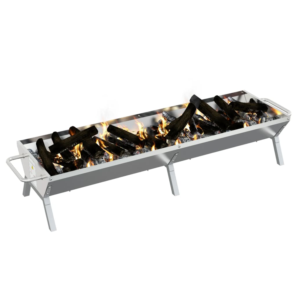 Grill Silbern 158x42x31 cm Edelstahl – Bild 3