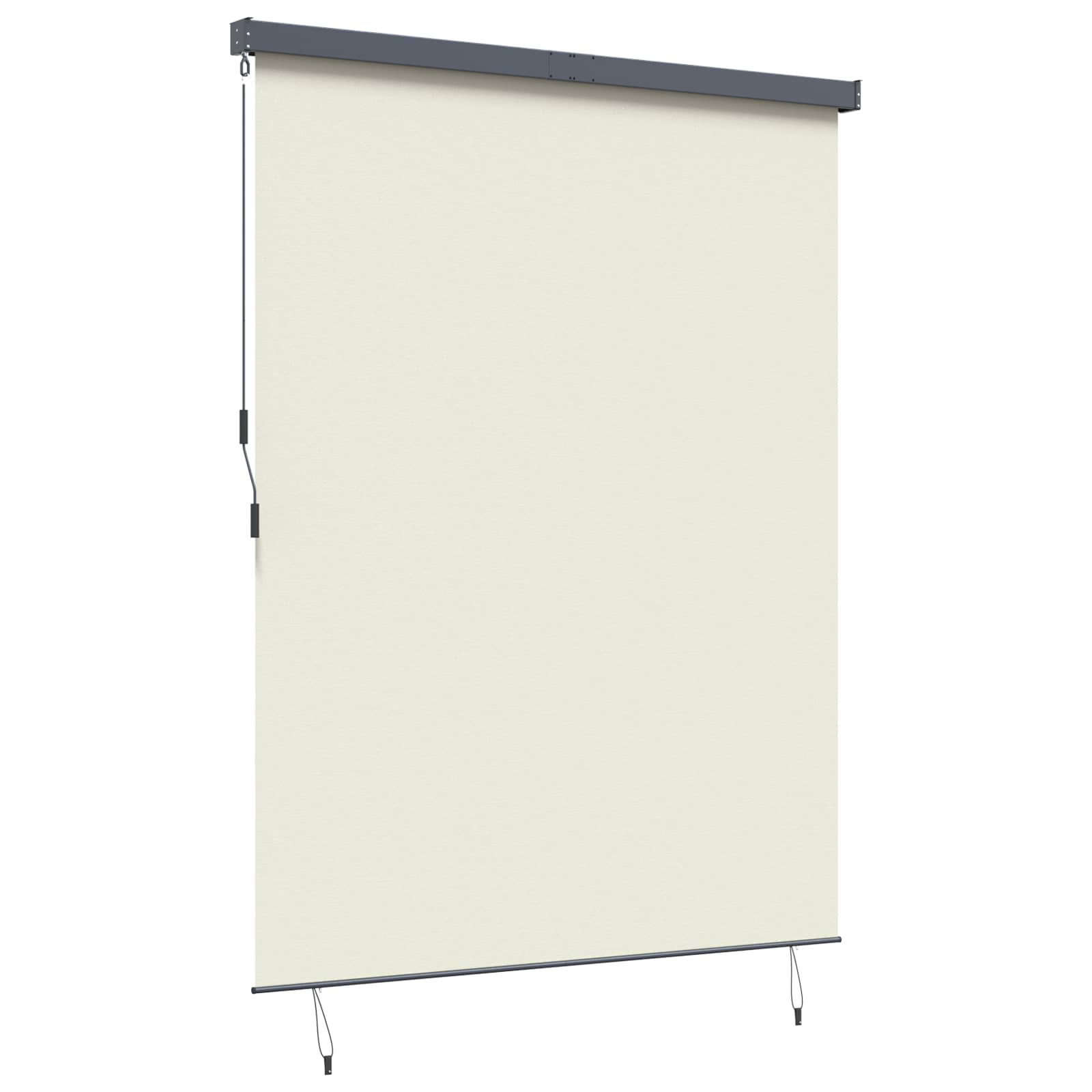 Rollo Creme 200 x 250 cm Stoff und Aluminium – Bild 3