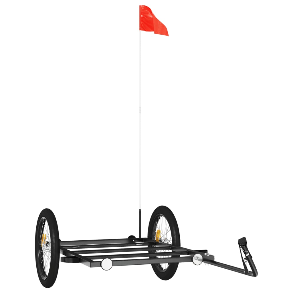 Fahrradanhänger Schwarz 135x68x37 cm Eisen – Bild 2