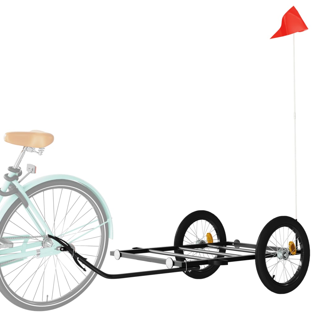 Fahrradanhänger Schwarz 135x68x37 cm Eisen – Bild 3