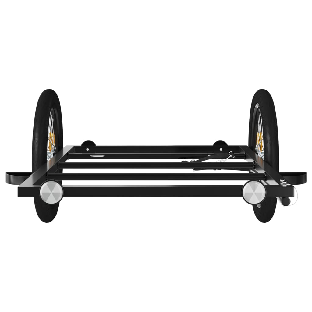 Fahrradanhänger Schwarz 135x68x37 cm Eisen – Bild 5