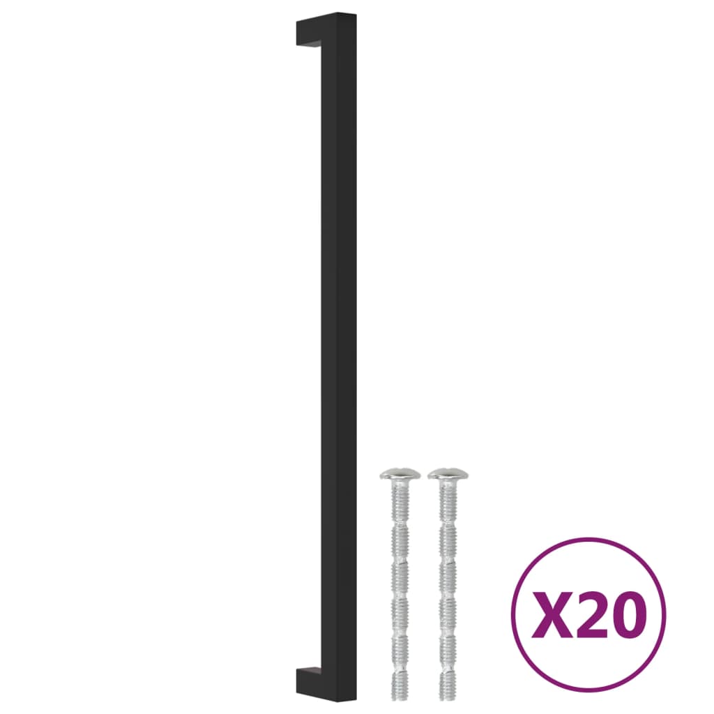 Möbelgriffe 20 Stk. Schwarz 320 mm Edelstahl – Bild 2