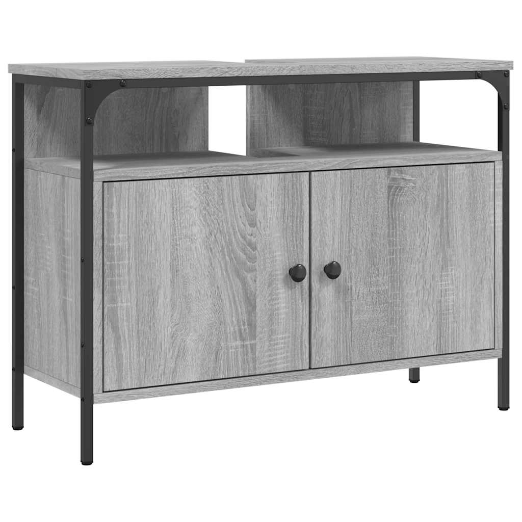 Waschbeckenunterschrank Grau Sonoma 80x30x60 cm Holzwerkstoff – Bild 2