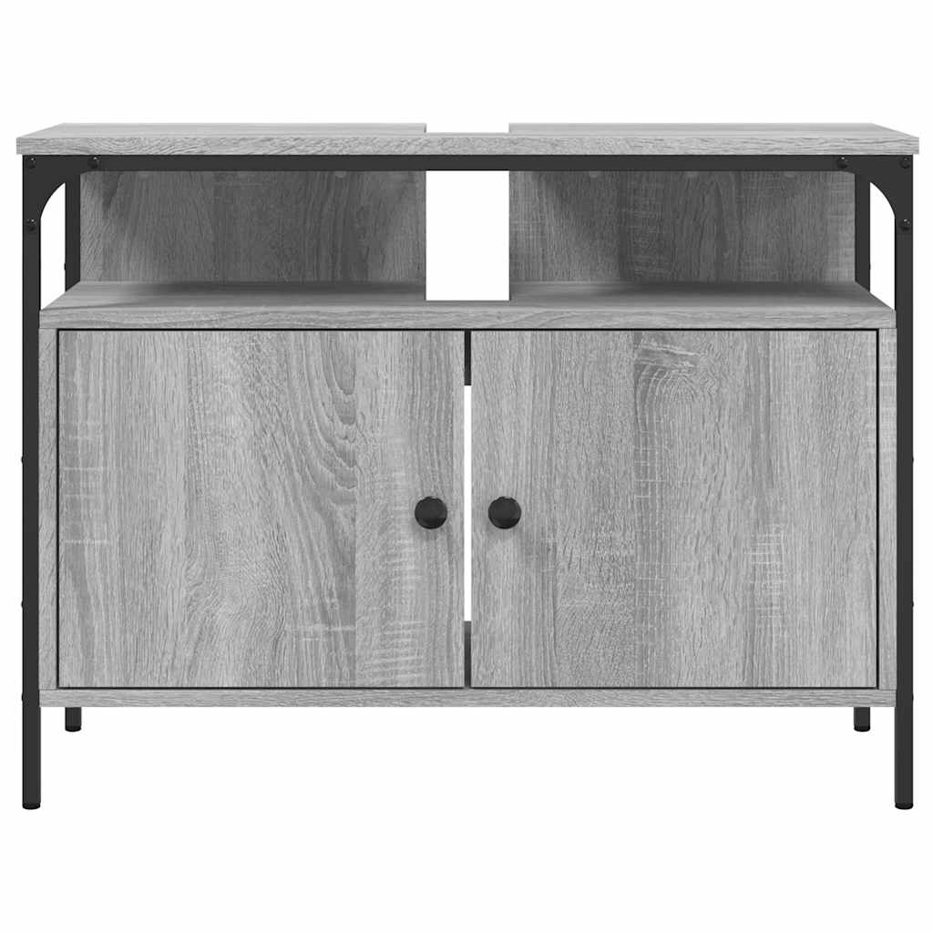 Waschbeckenunterschrank Grau Sonoma 80x30x60 cm Holzwerkstoff – Bild 4