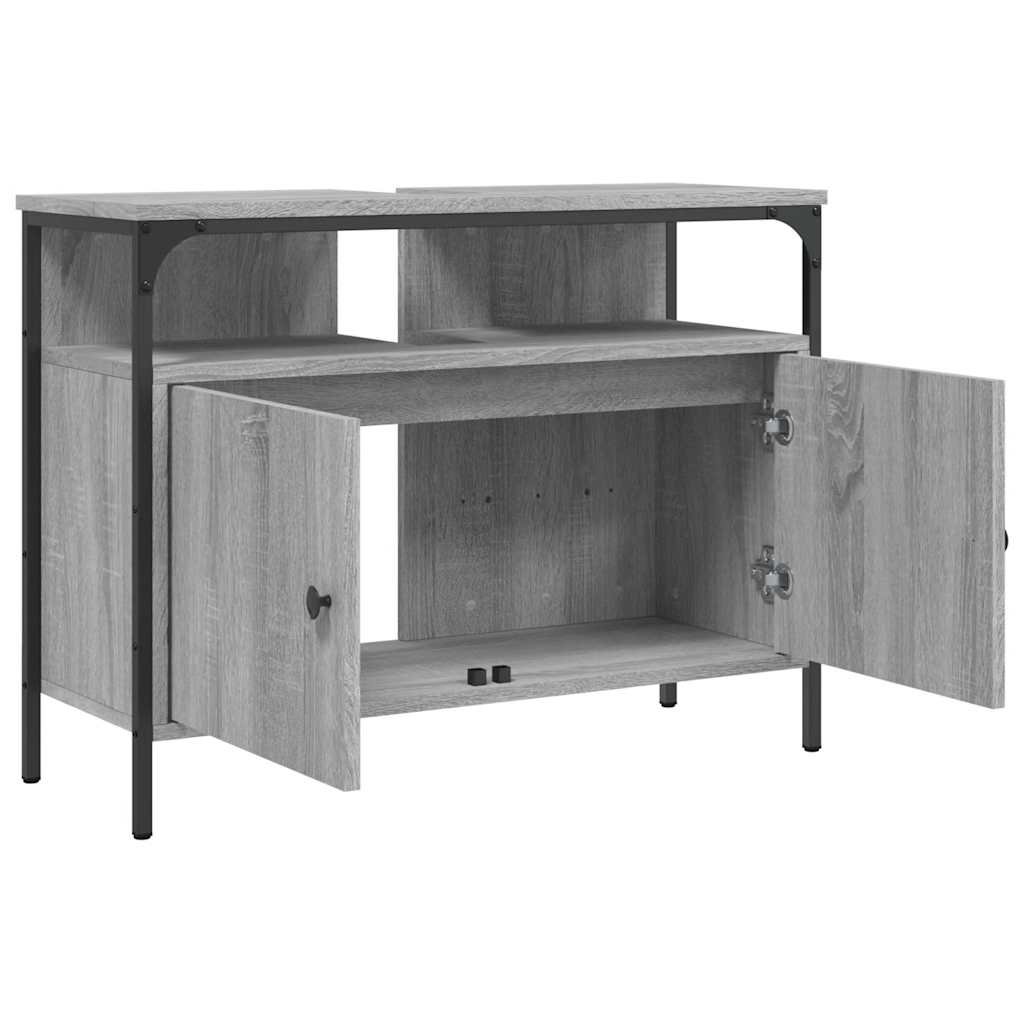 Waschbeckenunterschrank Grau Sonoma 80x30x60 cm Holzwerkstoff – Bild 5