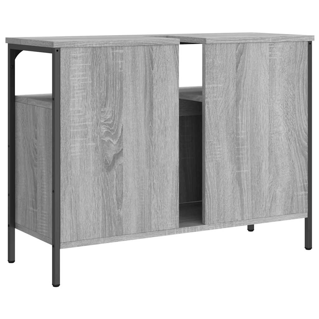 Waschbeckenunterschrank Grau Sonoma 80x30x60 cm Holzwerkstoff – Bild 6