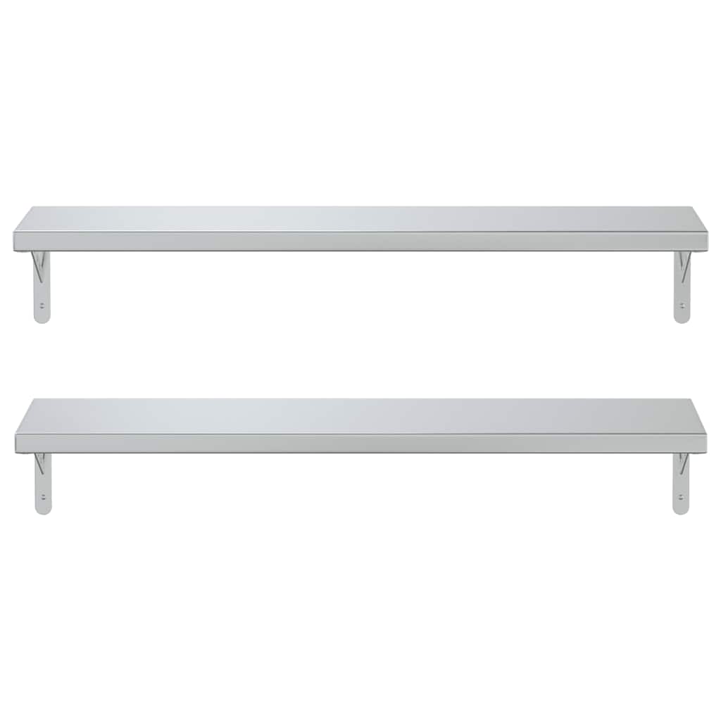 Wandregale 2 Stk. 100x23,5 cm Silbern Edelstahl – Bild 5