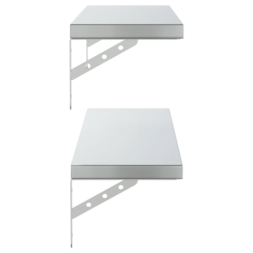 Wandregale 2 Stk. 100x23,5 cm Silbern Edelstahl – Bild 6