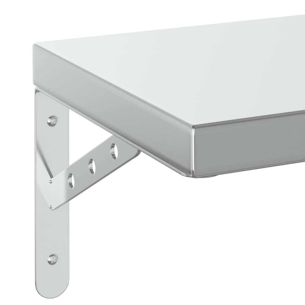 Wandregale 2 Stk. 100x23,5 cm Silbern Edelstahl – Bild 8