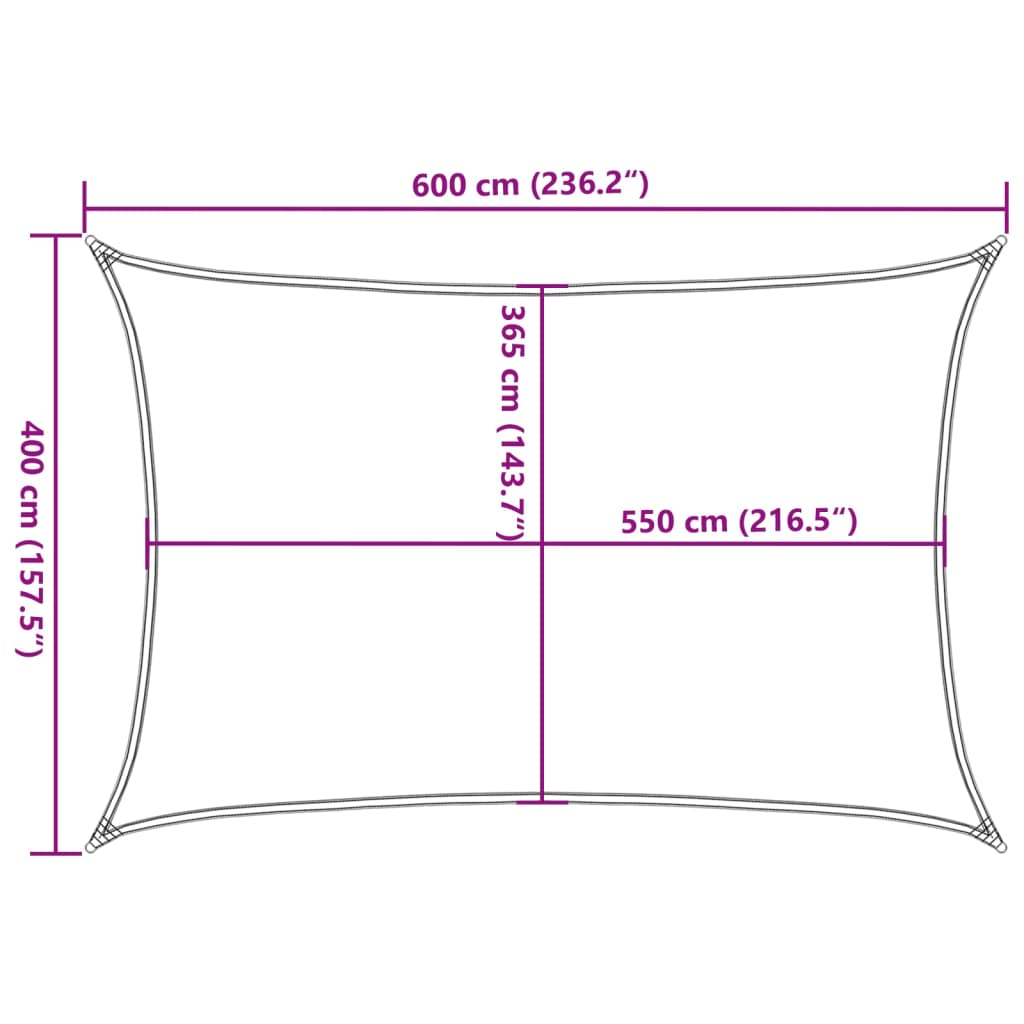 Sonnensegel Hellgrau 6x4 m 100% Polyester Oxford – Bild 10