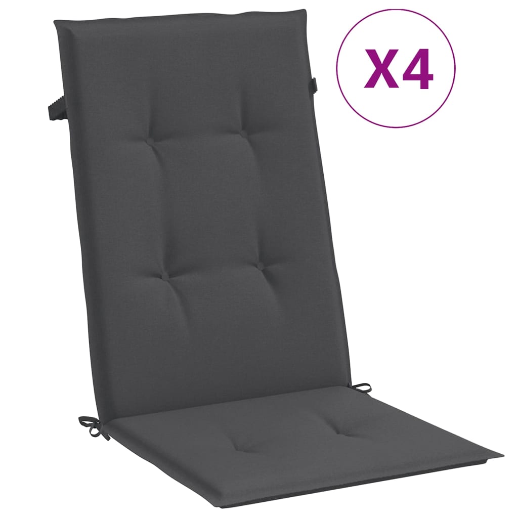 Hochlehner-Auflagen 4 Stk. Melange Anthrazit 120x50x4 cm Stoff – Bild 2