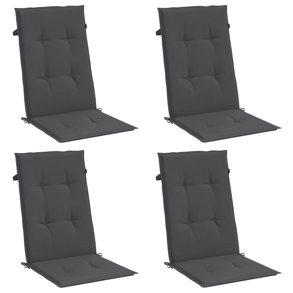 Hochlehner-Auflagen 4 Stk. Melange Anthrazit 120x50x4 cm Stoff – Bild 4