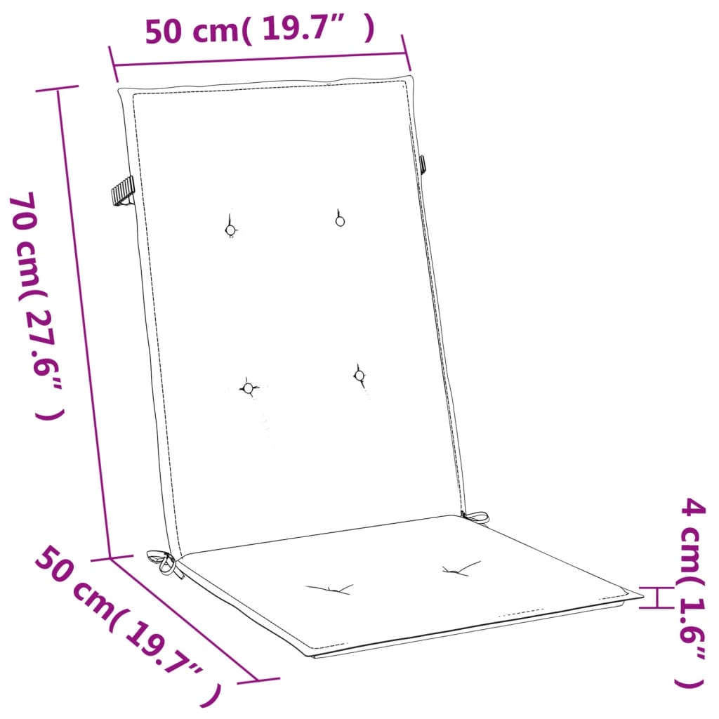 Hochlehner-Auflagen 4 Stk. Melange Anthrazit 120x50x4 cm Stoff – Bild 11